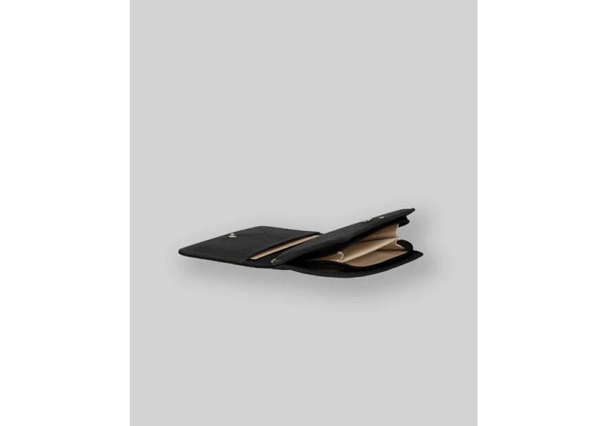 Les Ateliers Foures B53 - CUIR DE VACHETTE - NOIR portefeuille femme dos à dos baroudeuse m Portefeuille Homme