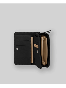 Les Ateliers Foures B53 - CUIR DE VACHETTE - NOIR portefeuille femme dos à dos baroudeuse m Portefeuille Homme