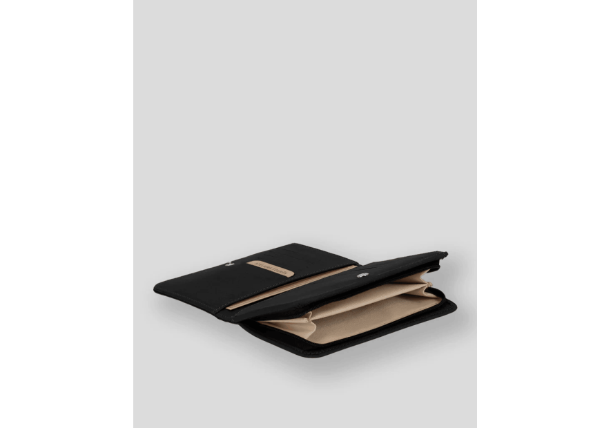 Les Ateliers Foures B63 - CUIR DE VACHETTE - NOIR portefeuille femme baroudeuse nereides Portefeuilles