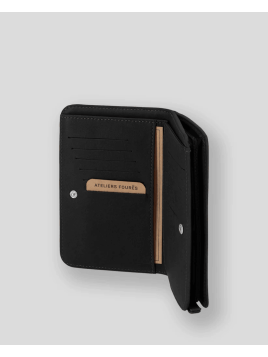 Les Ateliers Foures B63 - CUIR DE VACHETTE - NOIR portefeuille femme baroudeuse nereides Portefeuilles