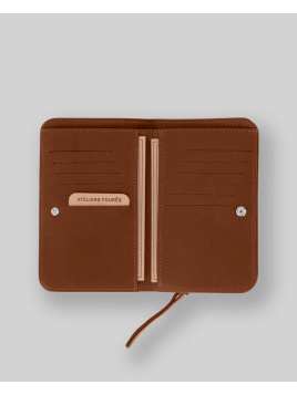 Les Ateliers Foures B63 - CUIR DE VACHETTE - FAUVE portefeuille femme baroudeuse nereides Portefeuilles