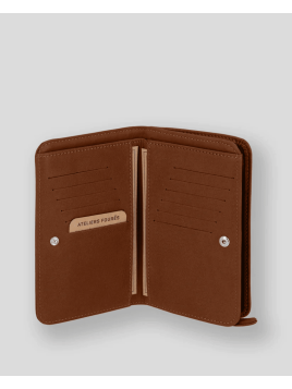 Les Ateliers Foures B63 - CUIR DE VACHETTE - FAUVE portefeuille femme baroudeuse nereides Portefeuilles