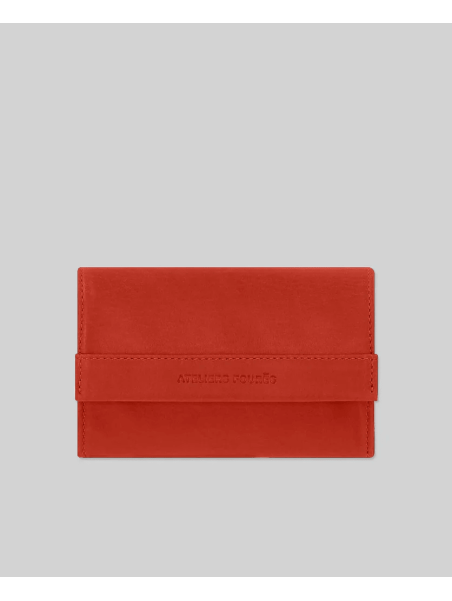 Les Ateliers Foures B55. - CUIR DE VACHETTE - ORANGE les ateliers fourès- baroudeuse- porte monnaie Porte-monnaie Femme