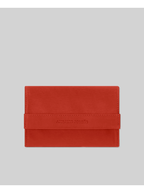 Les Ateliers Foures B55. - CUIR DE VACHETTE - ORANGE les ateliers fourès- baroudeuse- porte monnaie porte-monnaie-femme