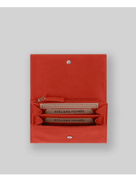 Les Ateliers Foures B55. - CUIR DE VACHETTE - ORANGE les ateliers fourès- baroudeuse- porte monnaie Porte-monnaie Femme