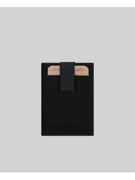 Les Ateliers Foures 920. - CUIR DE VACHETTE - NOIR portefeuille elastic baroudeur thasos Portefeuilles