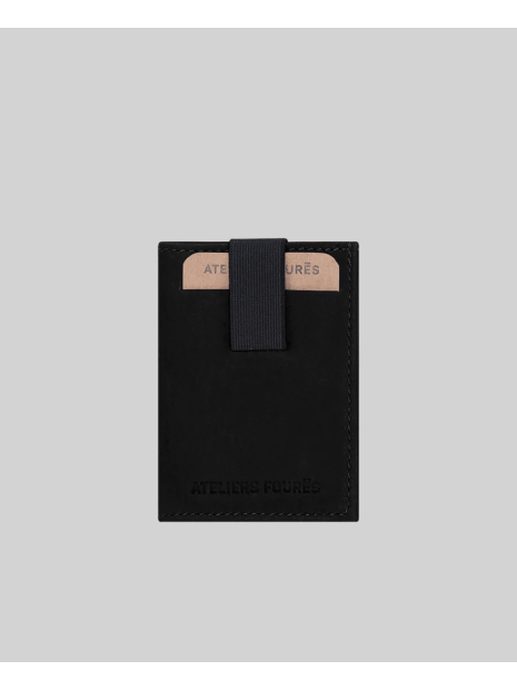 Les Ateliers Foures 920. - CUIR DE VACHETTE - NOIR portefeuille elastic baroudeur thasos portefeuille-homme