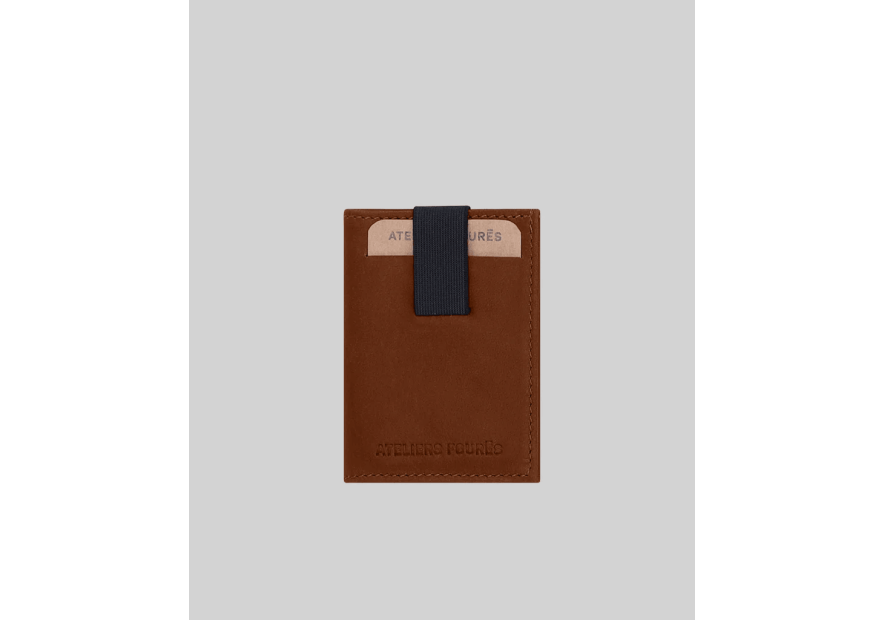 Les Ateliers Foures 920. - CUIR DE VACHETTE - FAUVE portefeuille elastic baroudeur thasos Portefeuilles