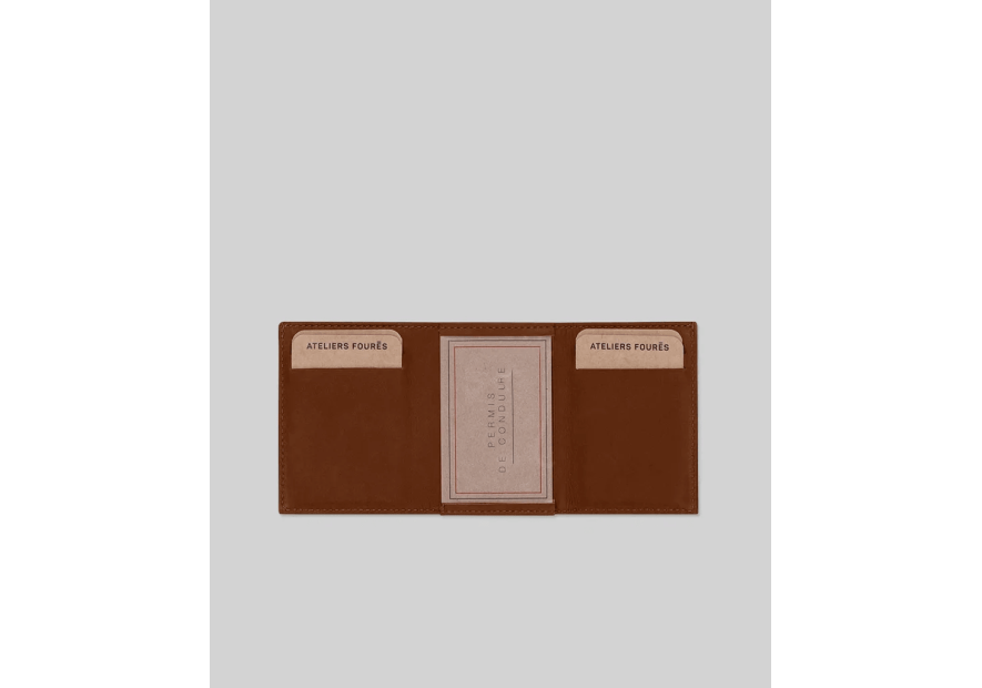 Les Ateliers Foures 920. - CUIR DE VACHETTE - FAUVE portefeuille elastic baroudeur thasos Portefeuilles