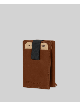 Les Ateliers Foures 920. - CUIR DE VACHETTE - FAUVE portefeuille elastic baroudeur thasos Portefeuilles