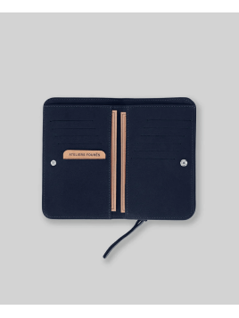 Les Ateliers Foures B63 - CUIR DE VACHETTE - NUIT portefeuille femme baroudeuse nereides Portefeuilles