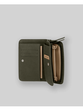 Les Ateliers Foures B53 - CUIR DE VACHETTE - KAKI portefeuille femme dos à dos baroudeuse m Portefeuille Homme