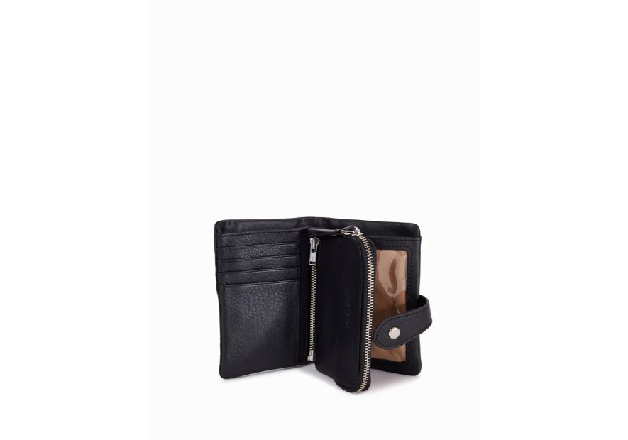 Nat & Nin JOYCE - CUIR DE VACHETTE - NOIR portefeuille + porte monnnaie amovible Portefeuilles