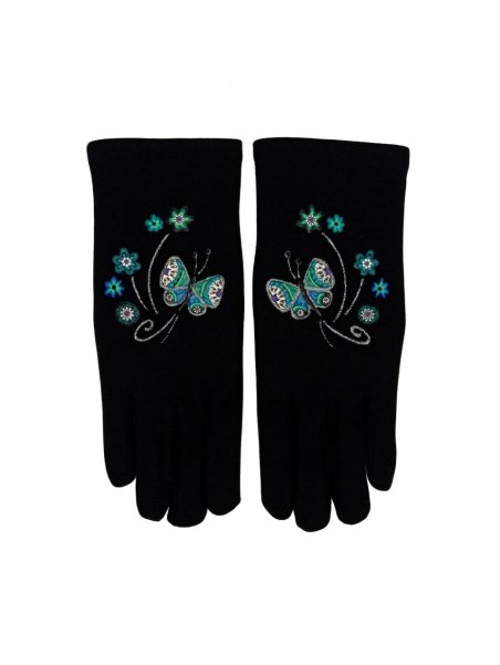 Quand les poules auront des gants GTA - POLYAMIDE - BUTTERFLY BLEU gants femme taille unique quand les poules auront gants fe...