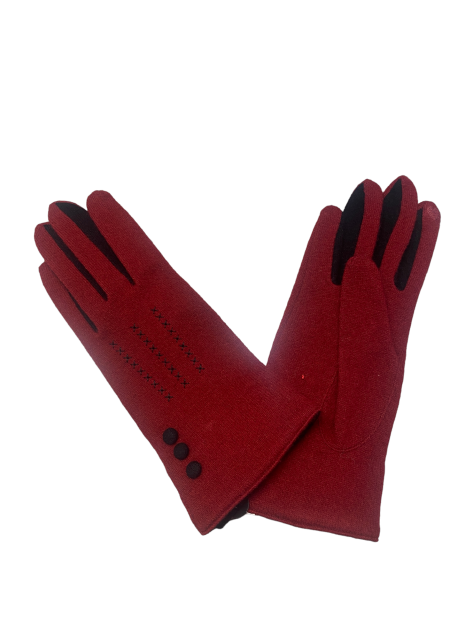 Glove Story 31161NF - LAINE/NYLON - BORDEAUX gants femme laine 3 boutons glove story gants-femme