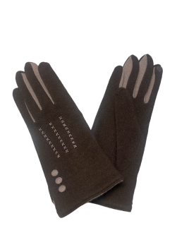 Glove Story 31161NF - LAINE/NYLON - BRUN - 3 glove story gant femme Gants