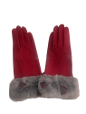 Glove Story 31168NF - POLYURÉTHANE - BORDEAU glove story-gants laine-manchette gants-femme