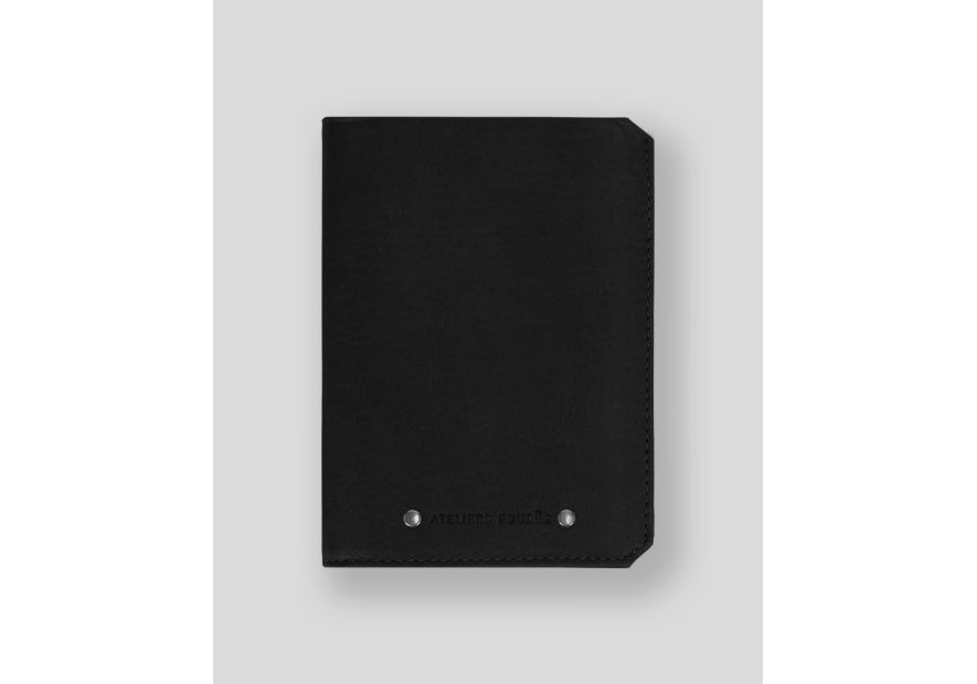 Les Ateliers Foures 9120X - CUIR DE VACHETTE - NOIR portefeuille baroudeur prométhé Portefeuilles