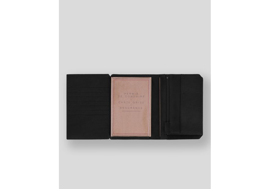 Les Ateliers Foures 9120X - CUIR DE VACHETTE - NOIR portefeuille baroudeur prométhé Portefeuilles