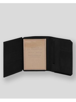 Les Ateliers Foures 9120X - CUIR DE VACHETTE - NOIR portefeuille baroudeur prométhé Portefeuilles