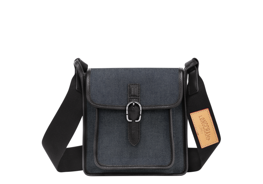 Longchamp 10235/HEG - TOILE DENIM - MARINE longchamp- le foulonné denim- porté travers Sac business