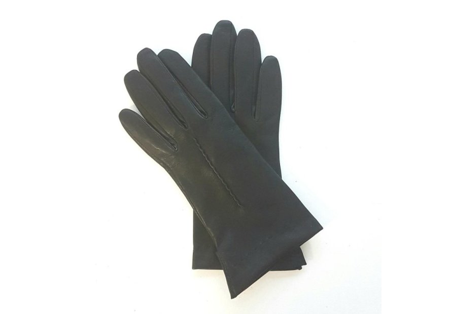 Poujade P04DC - CUIR D'AGNEAU - NOIR poujade - thérèse cachemire - gants f gants femme