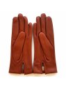 Poujade P01DC - CUIR D'AGNEAU - COGNAC gants femme capucine doublé cachemire gants-femme