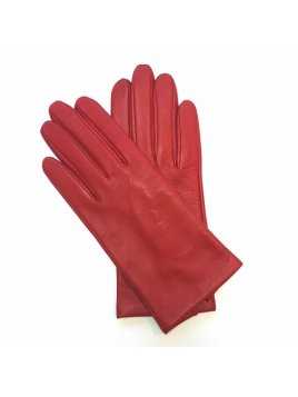 Poujade P01DC - CUIR D'AGNEAU - ROUGE -  gants femme capucine doublé cachemire Gants