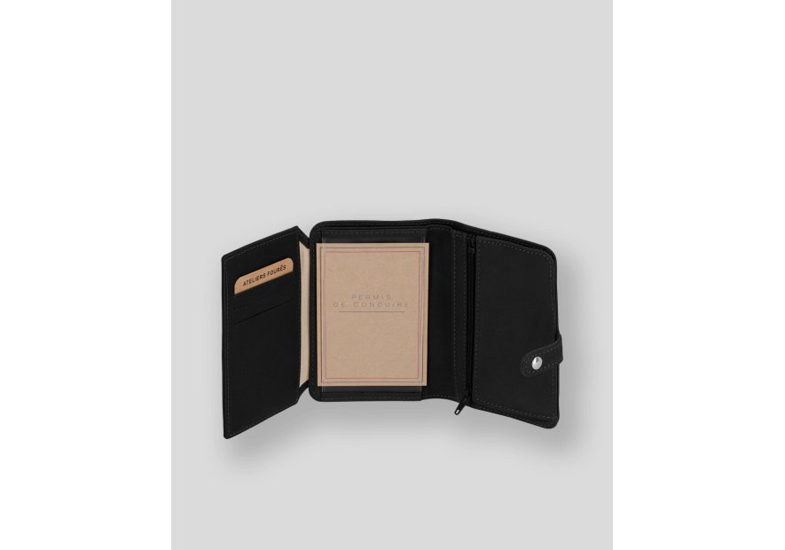 Les Ateliers Foures B52 portefeuille petit format avec patte pression Portefeuille Homme