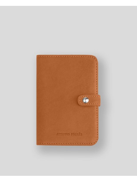 Les Ateliers Foures B52 - CUIR DE VACHETTE - LION portefeuille petit format avec patte pression portefeuille-homme