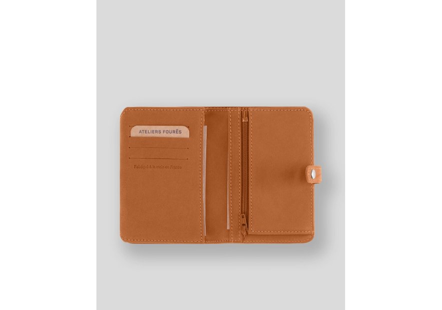 Les Ateliers Foures B52 - CUIR DE VACHETTE - LION portefeuille petit format avec patte pression Portefeuilles