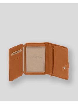 Les Ateliers Foures B52 - CUIR DE VACHETTE - LION portefeuille petit format avec patte pression Portefeuilles