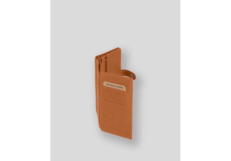 Les Ateliers Foures B52 - CUIR DE VACHETTE - LION portefeuille petit format avec patte pression Portefeuilles