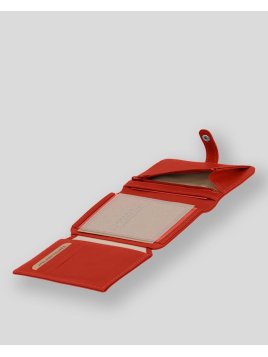 Les Ateliers Foures B52 - CUIR DE VACHETTE - ORANGE. portefeuille petit format avec patte pression Portefeuilles