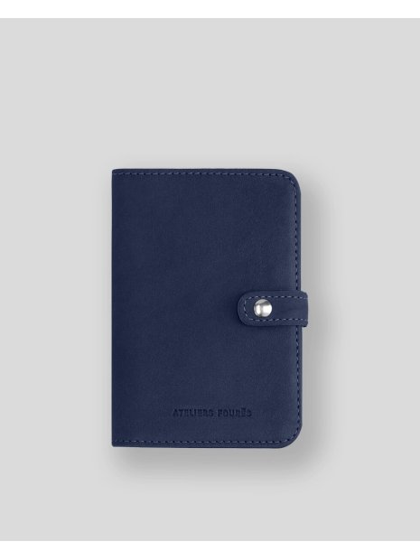 Les Ateliers Foures B52 - CUIR DE VACHETTE - OCEAN portefeuille petit format avec patte pression portefeuille-homme
