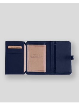 Les Ateliers Foures B52 - CUIR DE VACHETTE - OCEAN portefeuille petit format avec patte pression Portefeuilles