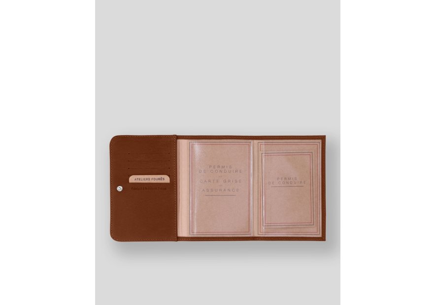 Les Ateliers Foures B46 - CUIR DE VACHETTE - FAUVE fourès-baroudeuse-porte papiers Porte-cartes
