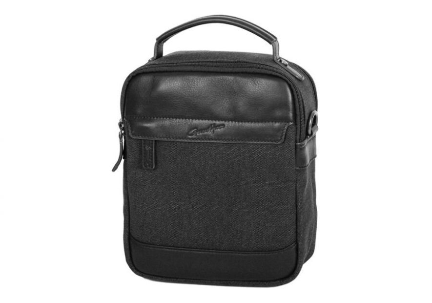 Gerard Henon 22310 - COTON ET CUIR - NOIR - 0 sac homme à poignée safari Sacs bandoulière/Sacoches