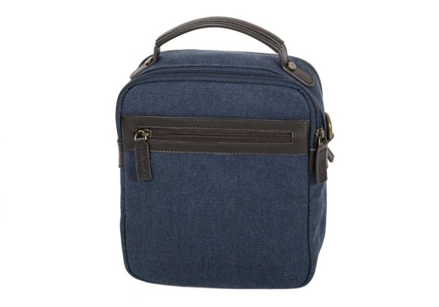 Gerard Henon 22310 - COTON ET CUIR - MARINE sac homme à poignée safari sacoche homme