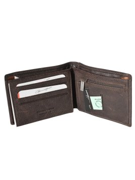 Gerard Henon 33441 - CUIR DE VACHETTE - CHOCO portefeuille format italien vintage Portefeuilles