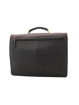 Gerard Henon 5228 - CUIR DE VACHETTE - NOIR Serviette Serviette à rabat avec bandoulière