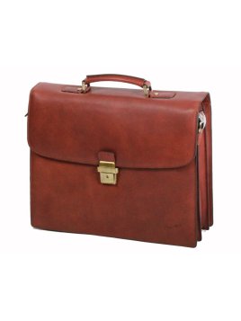 Gerard Henon 5228 - CUIR DE VACHETTE - MARRON Serviette Serviette à rabat avec bandoulière