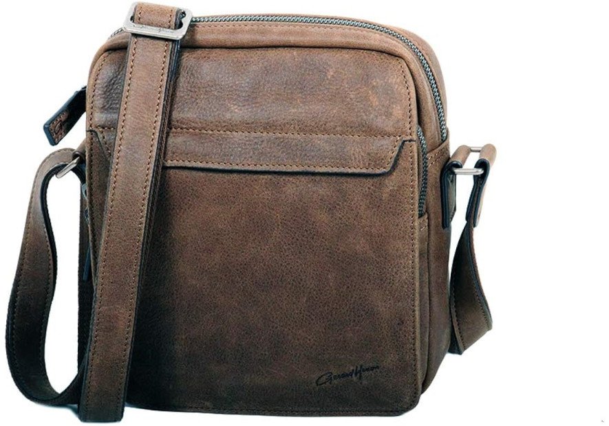 Gerard Henon 7102 - CUIR DE VACHETTE - CHOCOL sac homme vintage s Sacs bandoulière/Sacoches