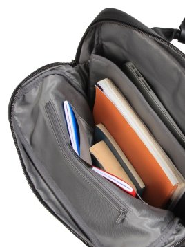 Gerard Henon 6966 - CUIR DE VACHETTE - NOIR sac à dos porté main ordi 17" Sac business