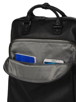 Gerard Henon 6966 - CUIR DE VACHETTE - NOIR sac à dos porté main ordi 17" Sac business