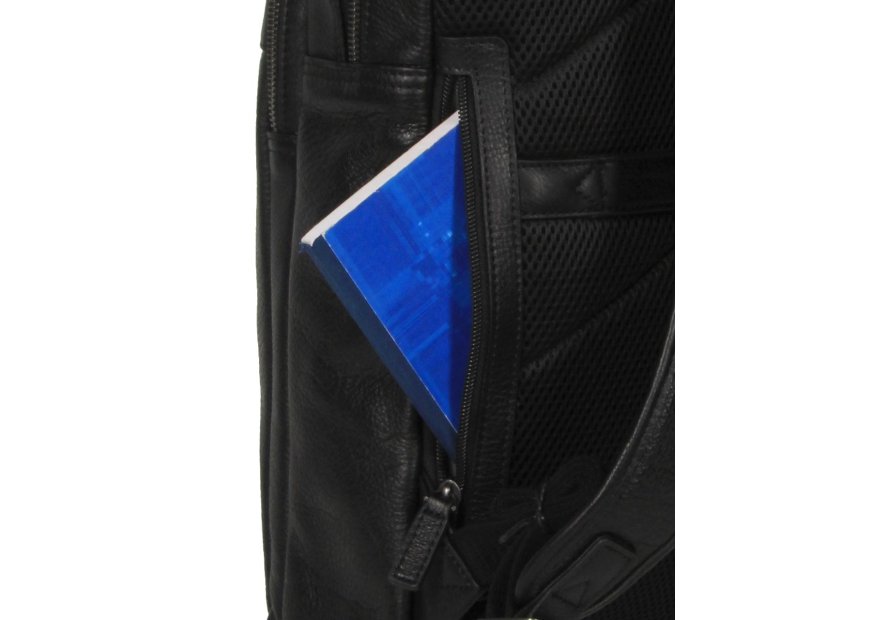 Gerard Henon 6966 - CUIR DE VACHETTE - NOIR sac à dos porté main ordi 17" Sac business