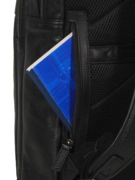 Gerard Henon 6966 - CUIR DE VACHETTE - NOIR sac à dos porté main ordi 17" Sac business