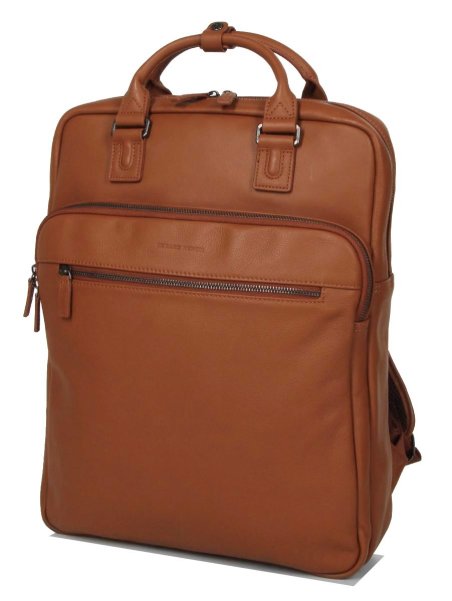 Gerard Henon 6966 - CUIR DE VACHETTE - MARRON sac à dos porté main ordi 17" Sac business