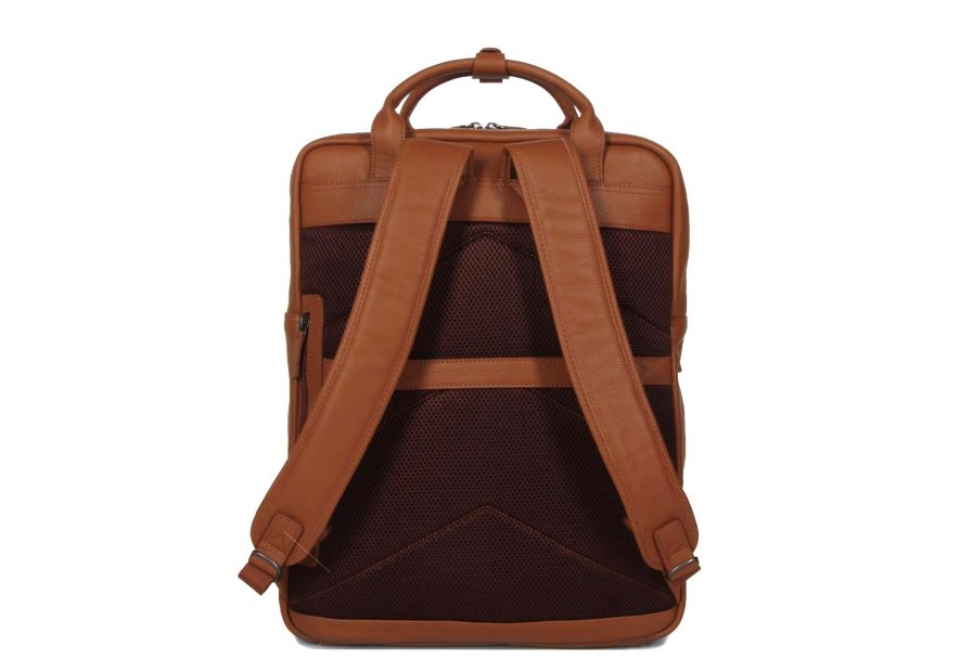 Gerard Henon 6966 - CUIR DE VACHETTE - MARRON sac à dos porté main ordi 17" Sac business