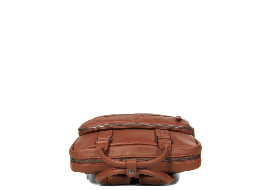 Gerard Henon 6966 - CUIR DE VACHETTE - MARRON sac à dos porté main ordi 17" Sac business